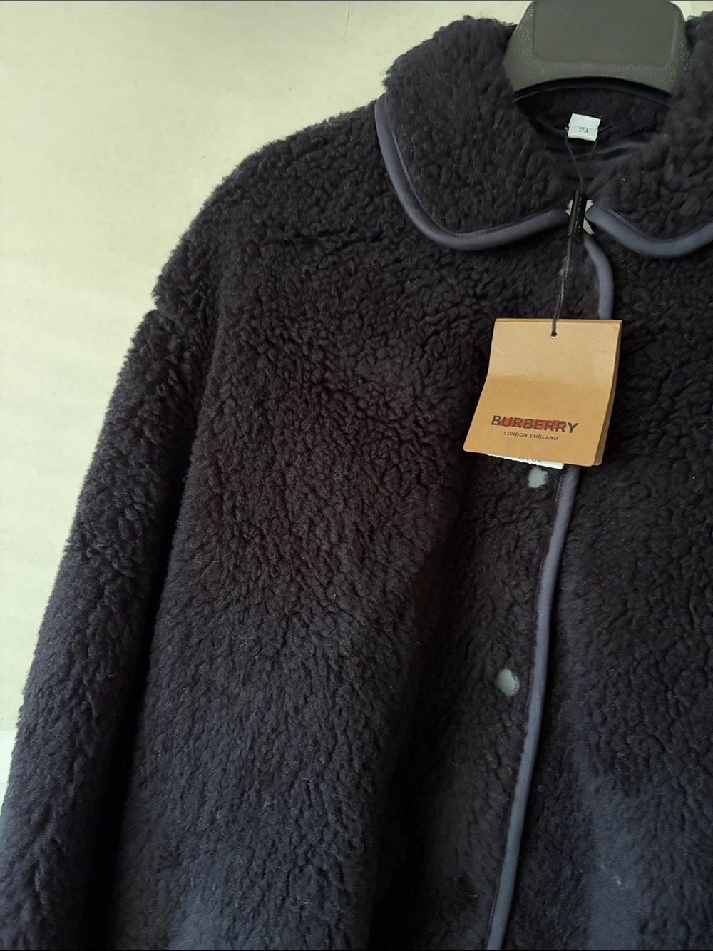 NWT Burberry Kettlewell dark navy Coat with Piping Trim size 4